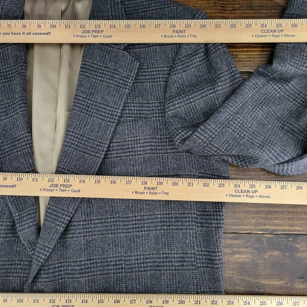 Cricketeer Men's‎ Sport Coat Blazer Two Button Flannel Plaid Wool Blend 46XL